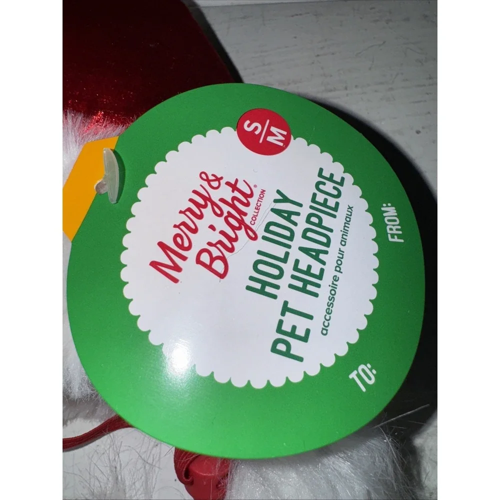 Merry & Bright‎ Brand Holiday S Pet Headpiece Hat Christmas Tree Small Dog SANTA